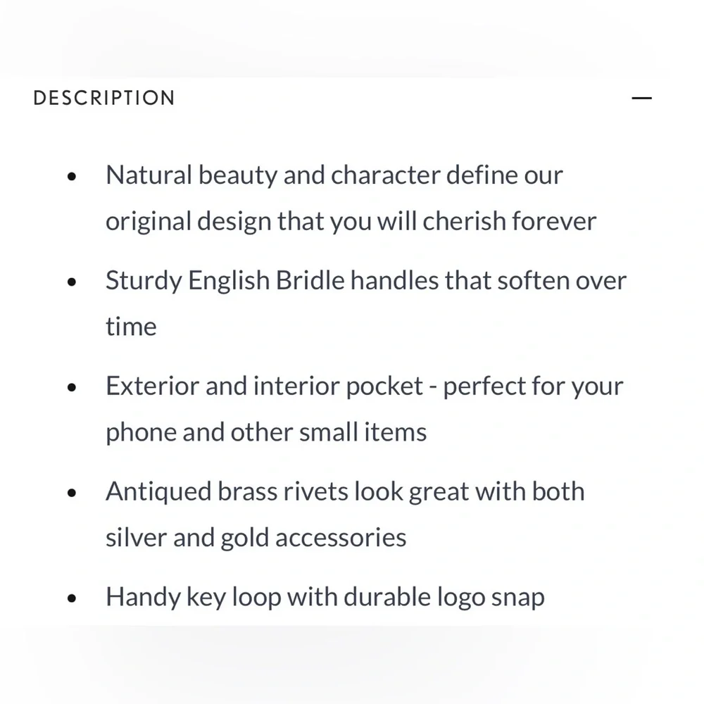 NWOT Portland Leather LEATHER LARGE TOTE BAG - Coldbrew - Picture 8 of 11